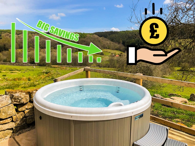 Round Impulse DP hot tub outdoors with